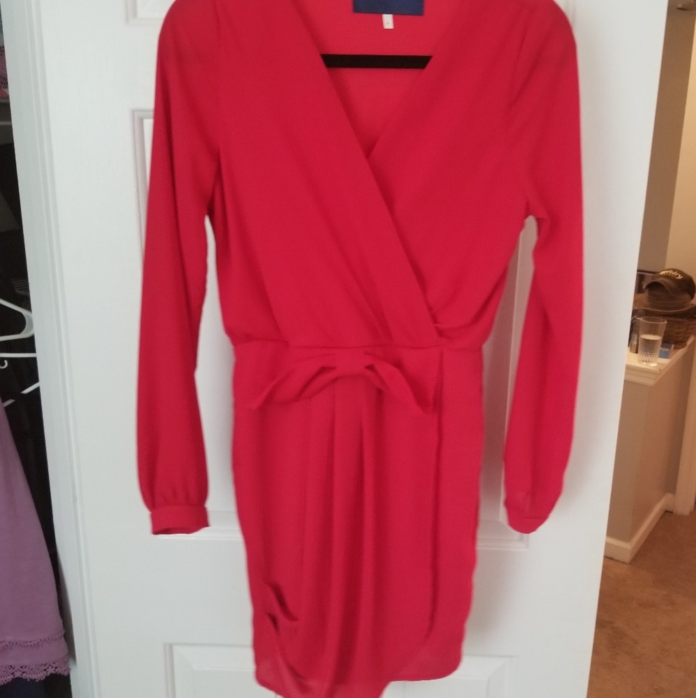 Long Sleeve Red Dress